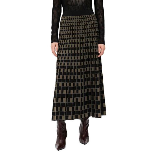 Veronika Maine Check Jacquard Pleated Knit Skirt